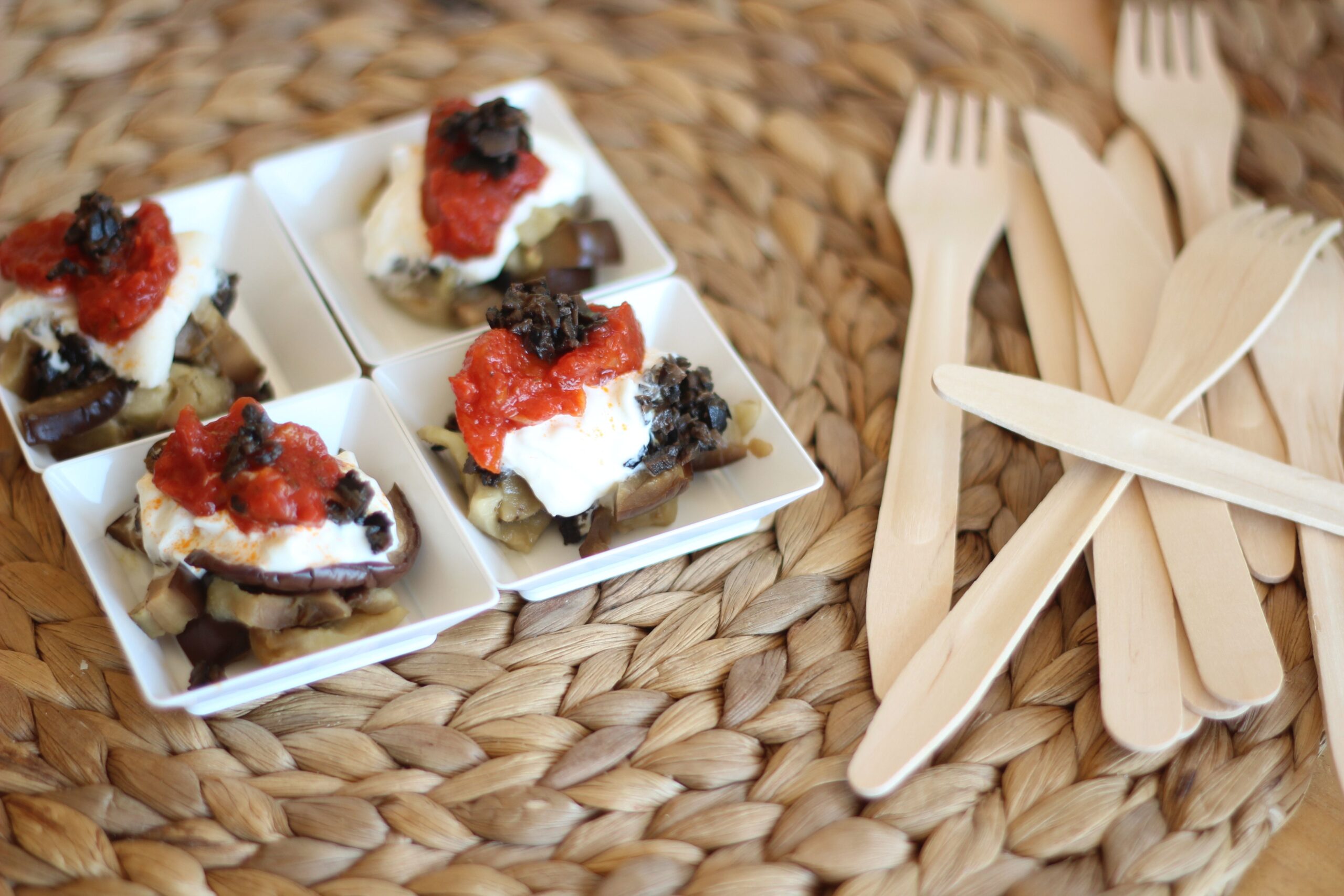 Finger food di melanzane e burrata