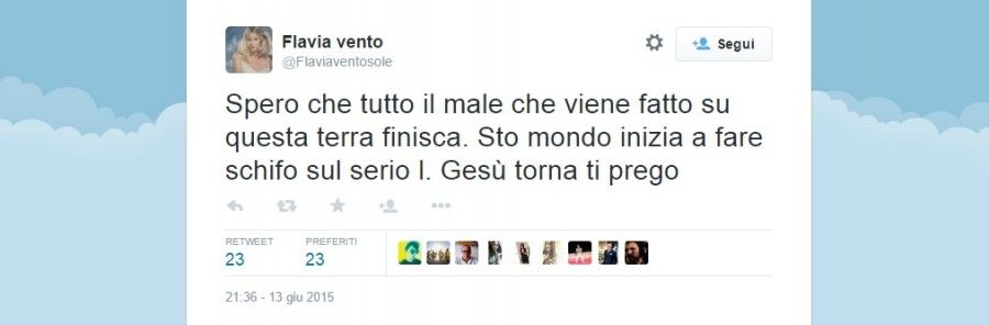 Flavia Vento su Twitter