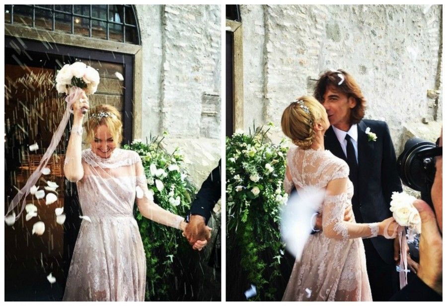 Frida Giannini in abito da sposa