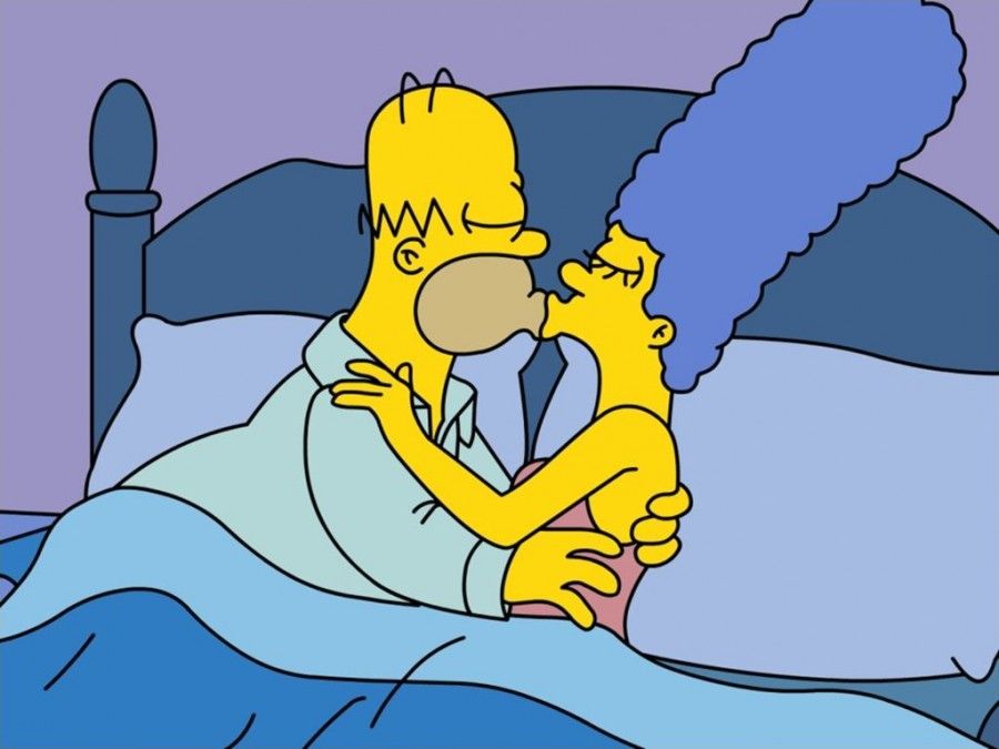 Un dolce bacio tra Homer e Marge