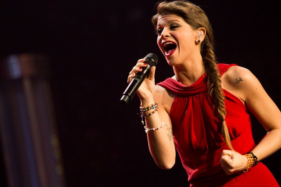 Alessandra Amoroso performs live at the Palalottomatica in Rome her Amore Puro live tour