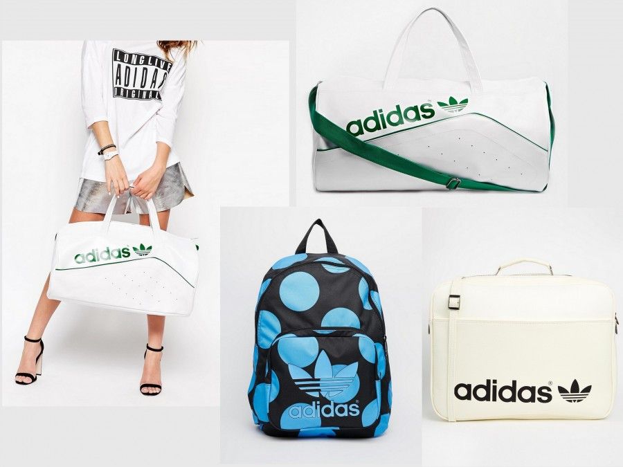 borse da mare Adidas (borsa a sacco 75€, cartella 116€, zainetto Adidas Originals x Pharrell Williams 49€