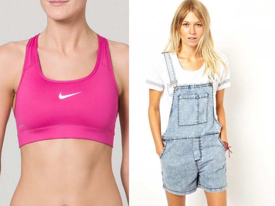 Reggiseno Sportivo di Nike, Salopette di Jeans di Asos