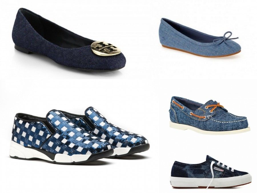 Ballerine e Sneakers in tessuto Denim o Simil Denim: Tory Brunch, Lacoste, Pinko, Timberland, Superga