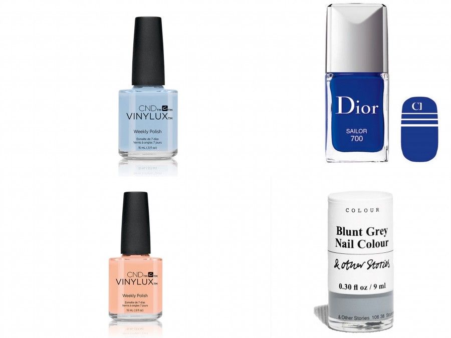 Nuance pastello della  collezione “Flora e Fauna” di CND, Dior Sailor 700 e Blunt Grey Nail Colour di &Other Stories