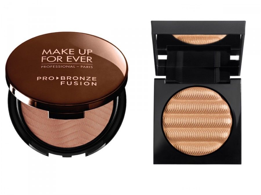 Terre abbronzanti ProeBronze Fusion di MakeUP Forever (38.50€) e Gold Dune All Over Powder (29,90€) di Diego dalla Palma