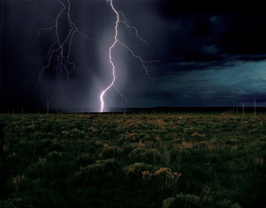 Walter De Maria, "The Lightning Field," 1977. Long term installation near Quemado, New Mexico. Photo: John Cliett © Dia Art Foundation.