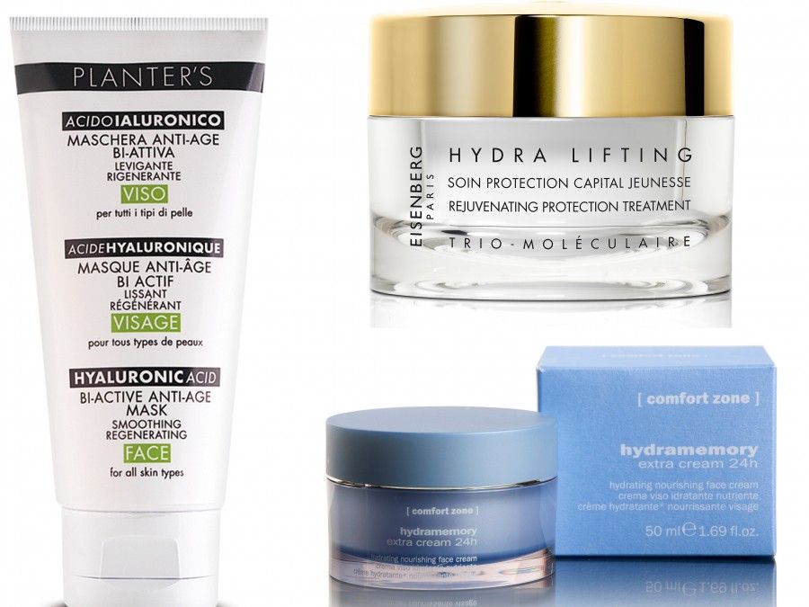 maschera viso Anti-Age Bi-Attiva di Planter's, Hydra Lifting di Eisenberg e Hydramemory Extra Cream di [Comfort Zone]