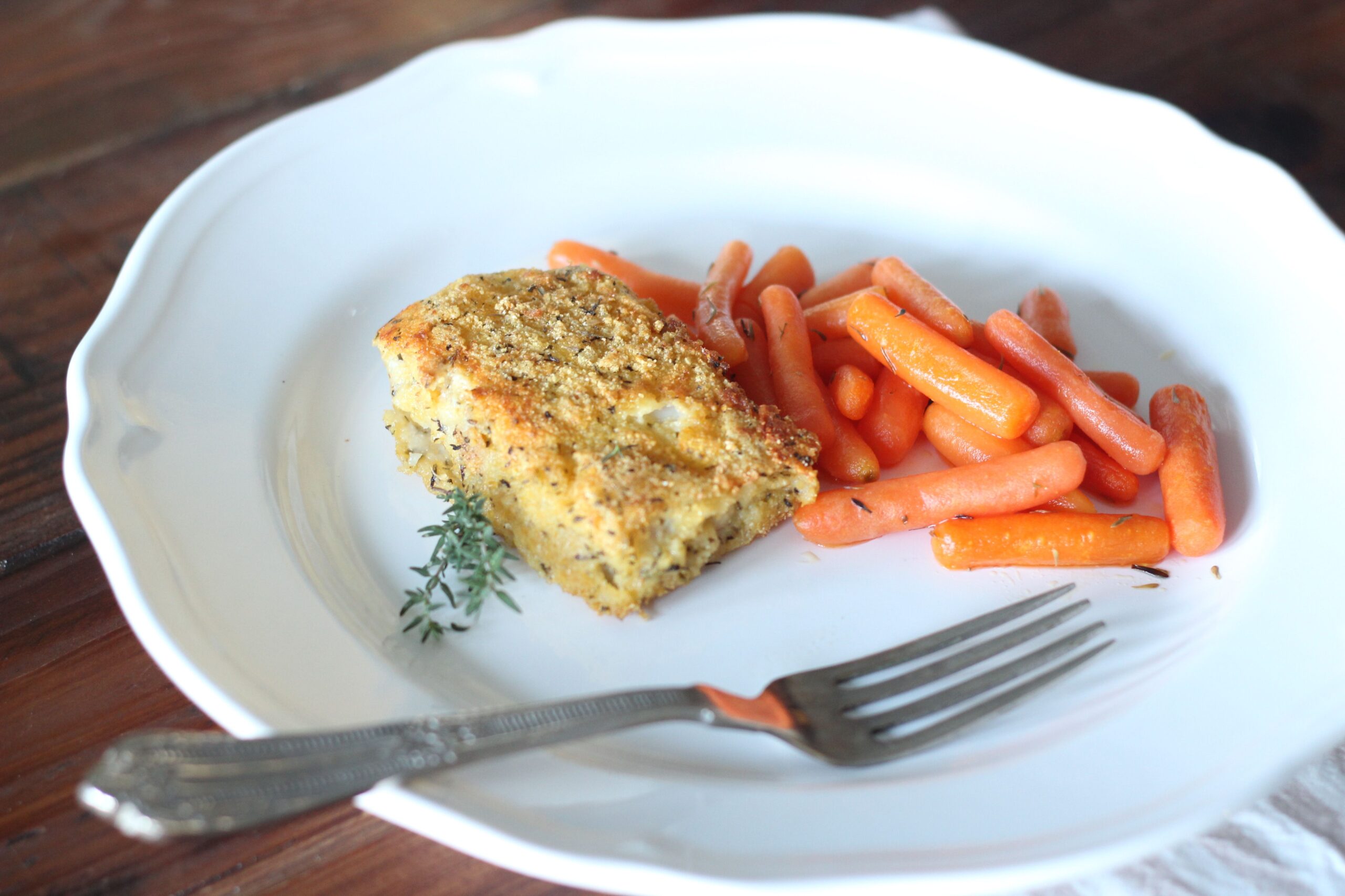 Merluzzo in polenta con erbe fresche