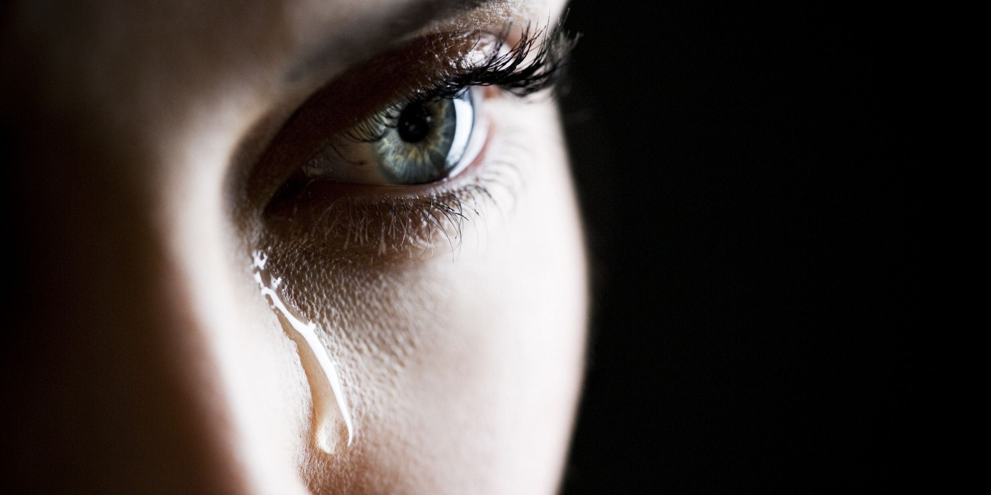 Close up of woman crying