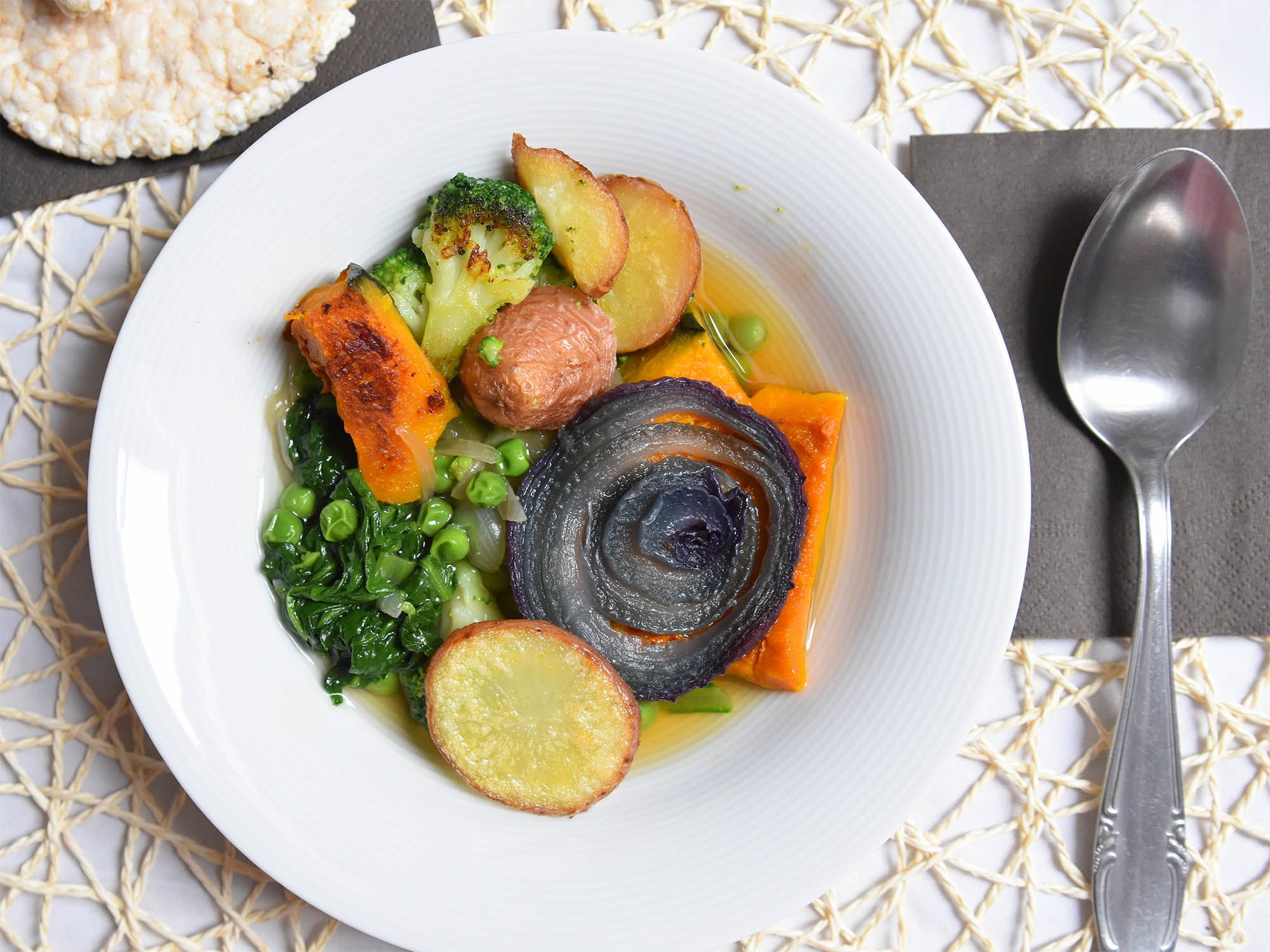 Minestrone con verdure al forno