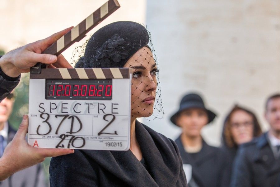 Monica Bellucci sul set di Spectre 007