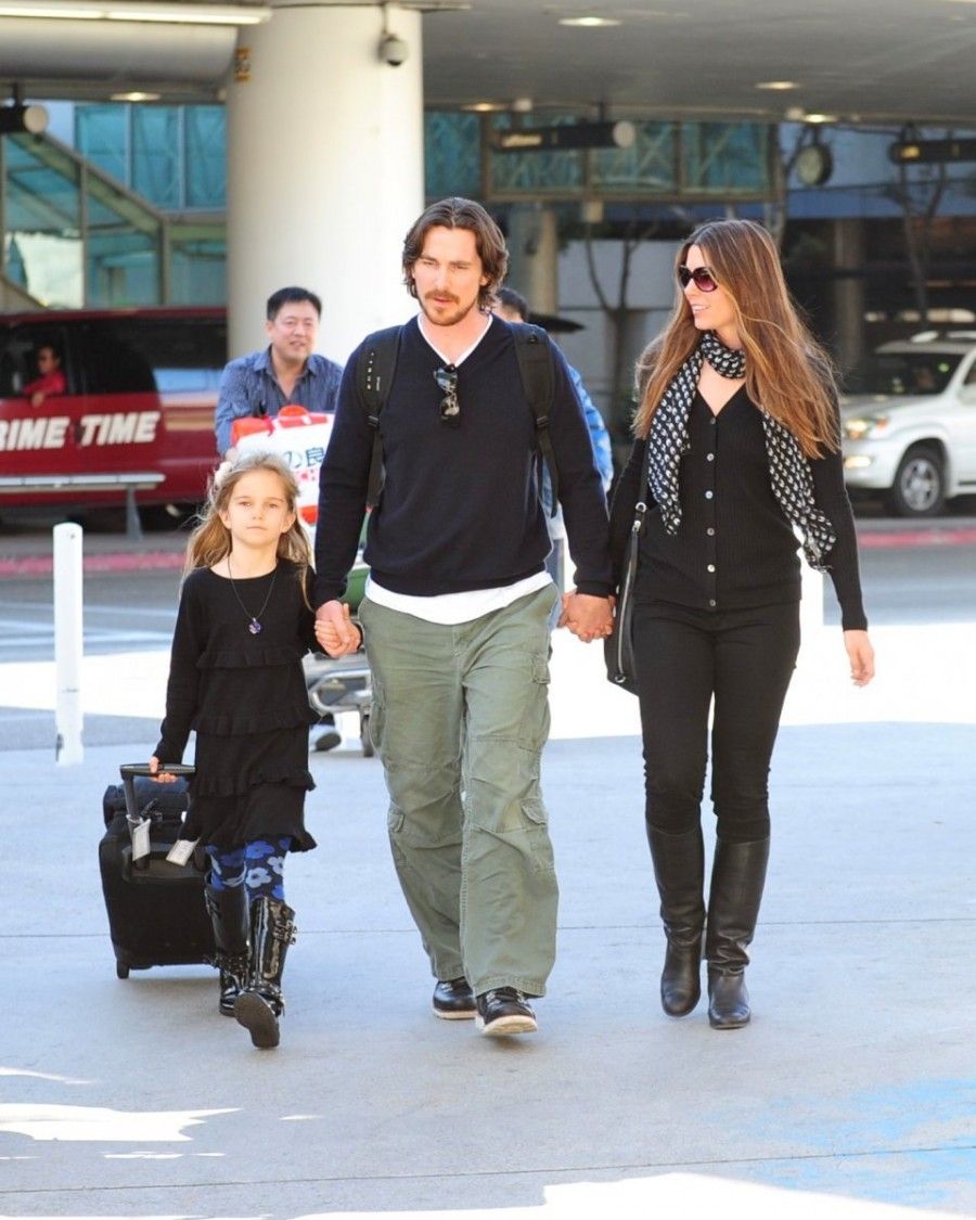 Christian Bale con la famiglia