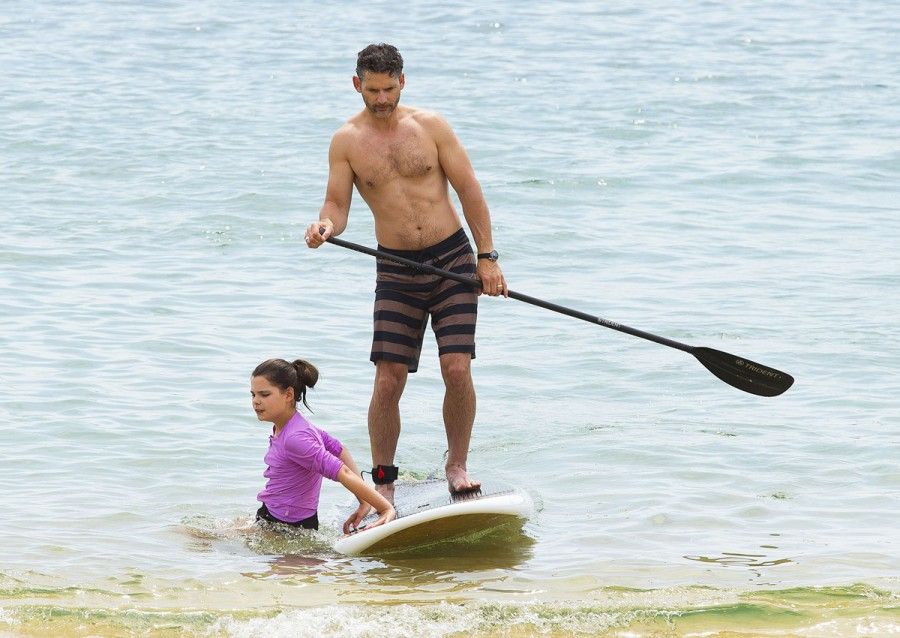  Eric Bana enjoys some quality family time on the beach in Melbourne, Australia on December 23, 2013. Eric was spotted teaching his children Sophia & Klaus all of his paddle boarding moves! FameFlynet, Inc - Beverly Hills, CA, USA - +1 (818) 307-4813 RESTRICTIONS APPLY: USA ONLY