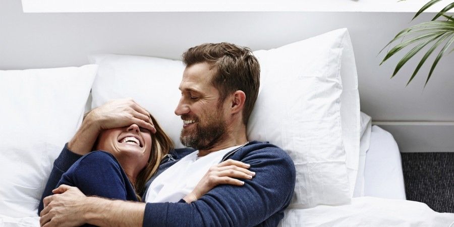 Young couple having a good time - Indoors