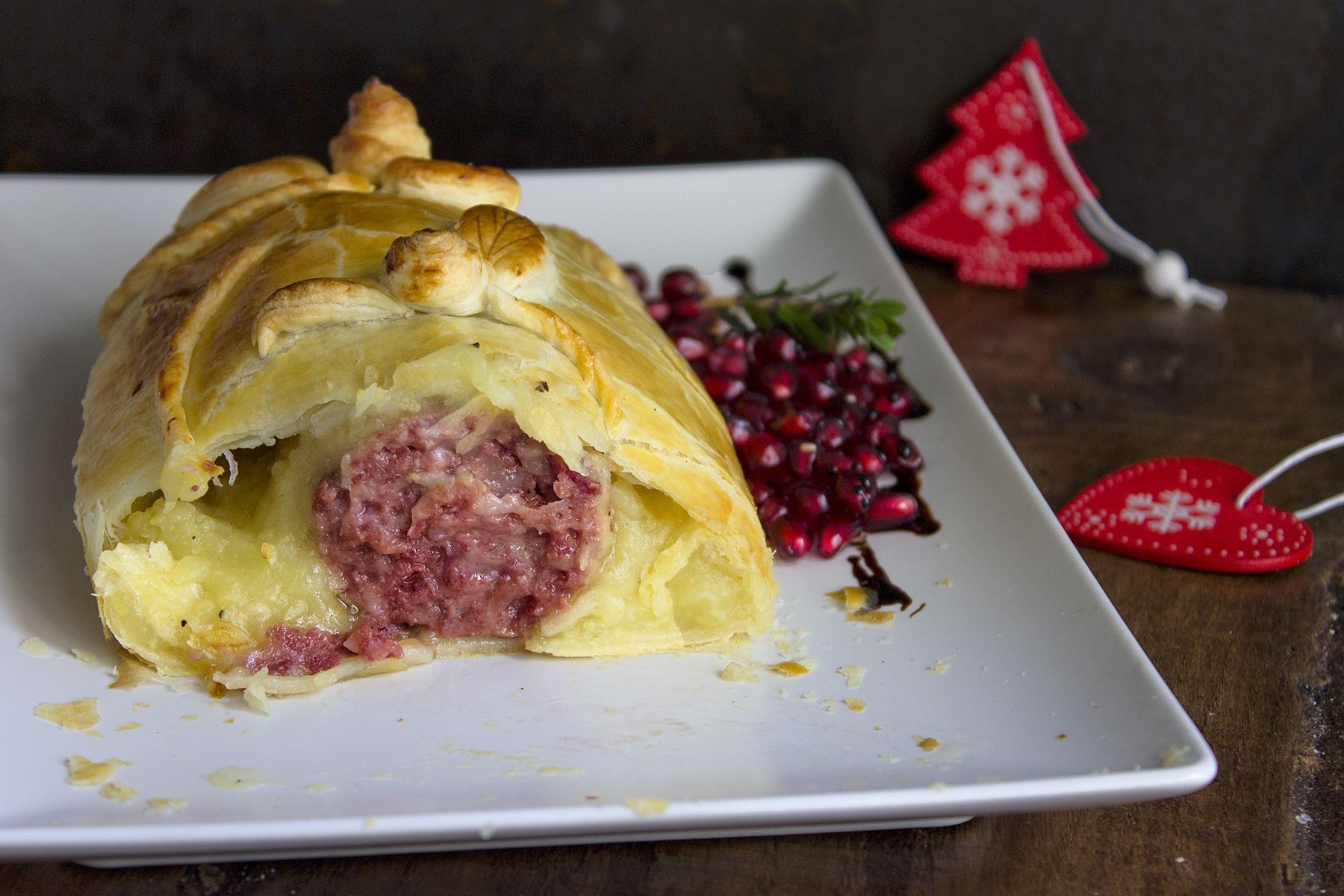 Zampone in sfoglia con crema di patate