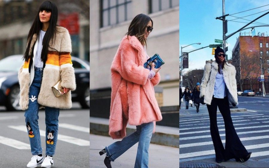 La pelliccia colorata è un must per le blogger alla NYFW