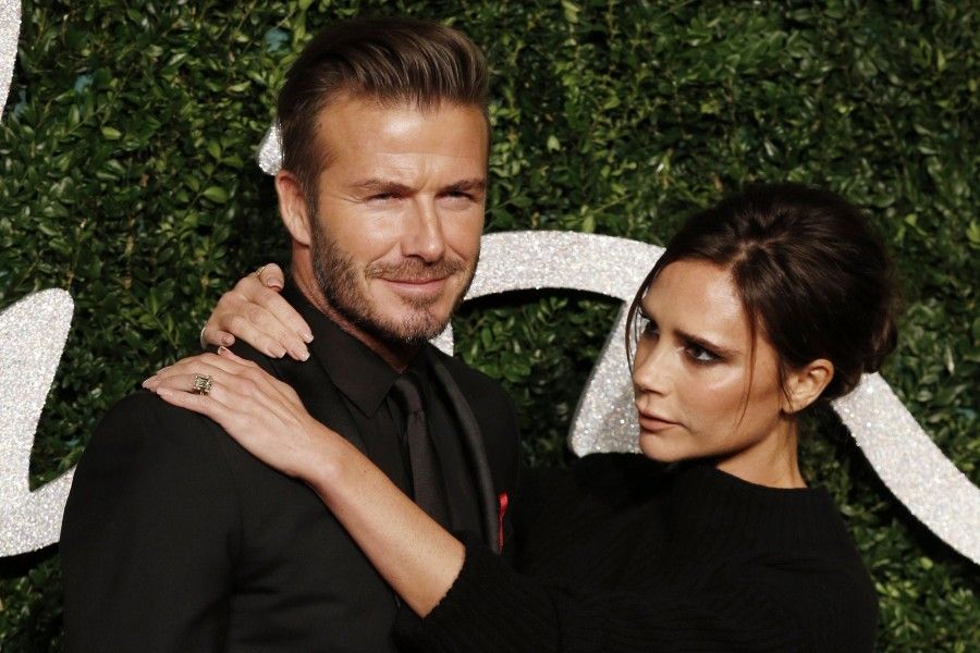 David Beckham insieme alla moglie Victoria