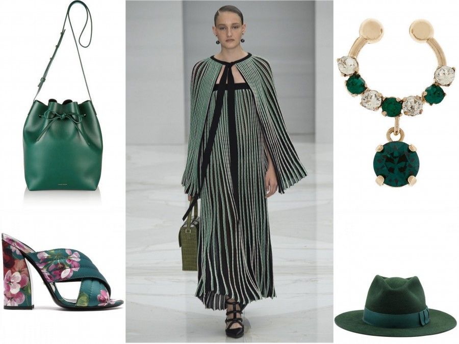 Accessori verdi per la primavera 2016 (look Salvatore Ferragamo)