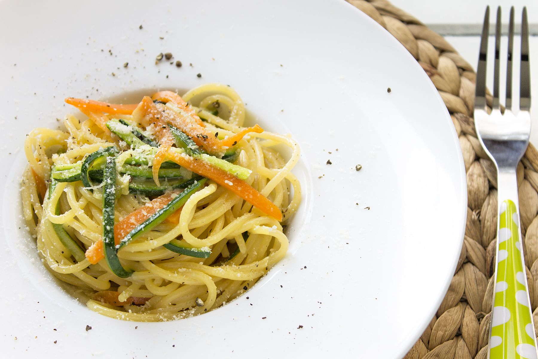 Spaghetti alla carbonara di verdure