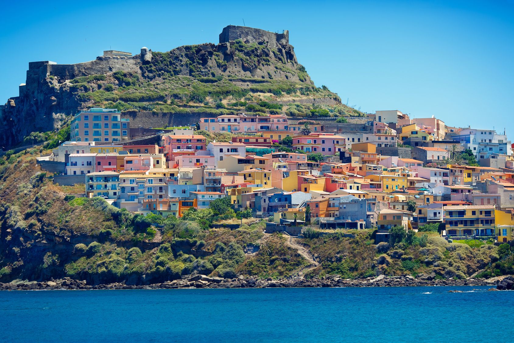 Beautiful medieval town Castelsardo on the north coast of Sardinia island, Italy