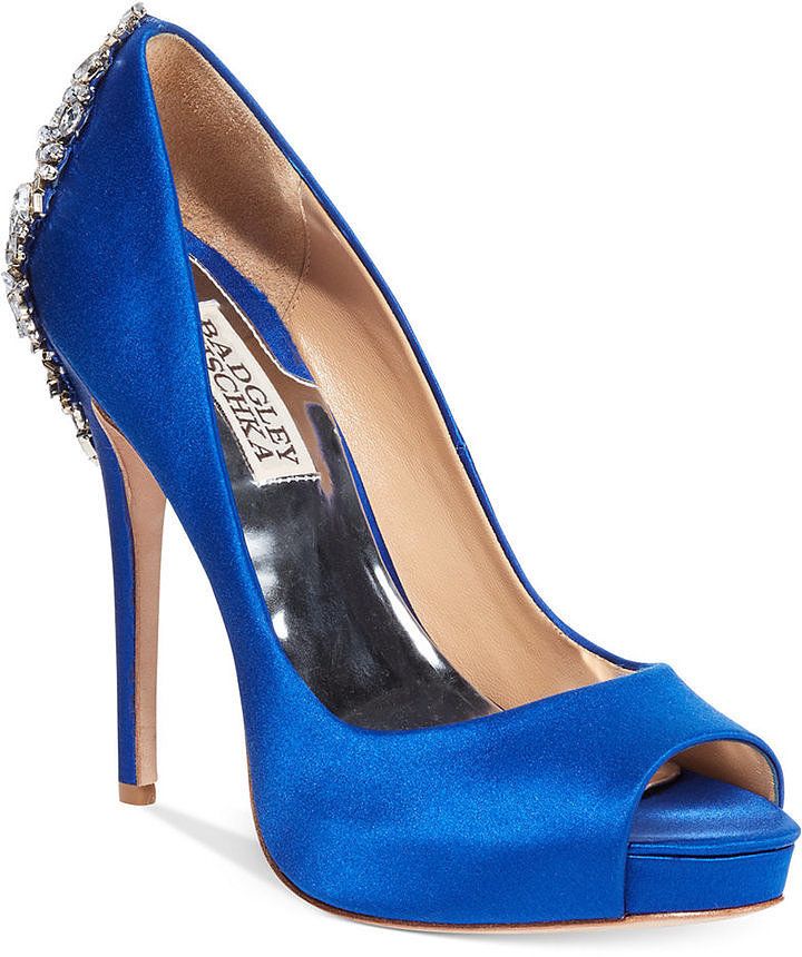 scarpe da sposa blu elettrico
