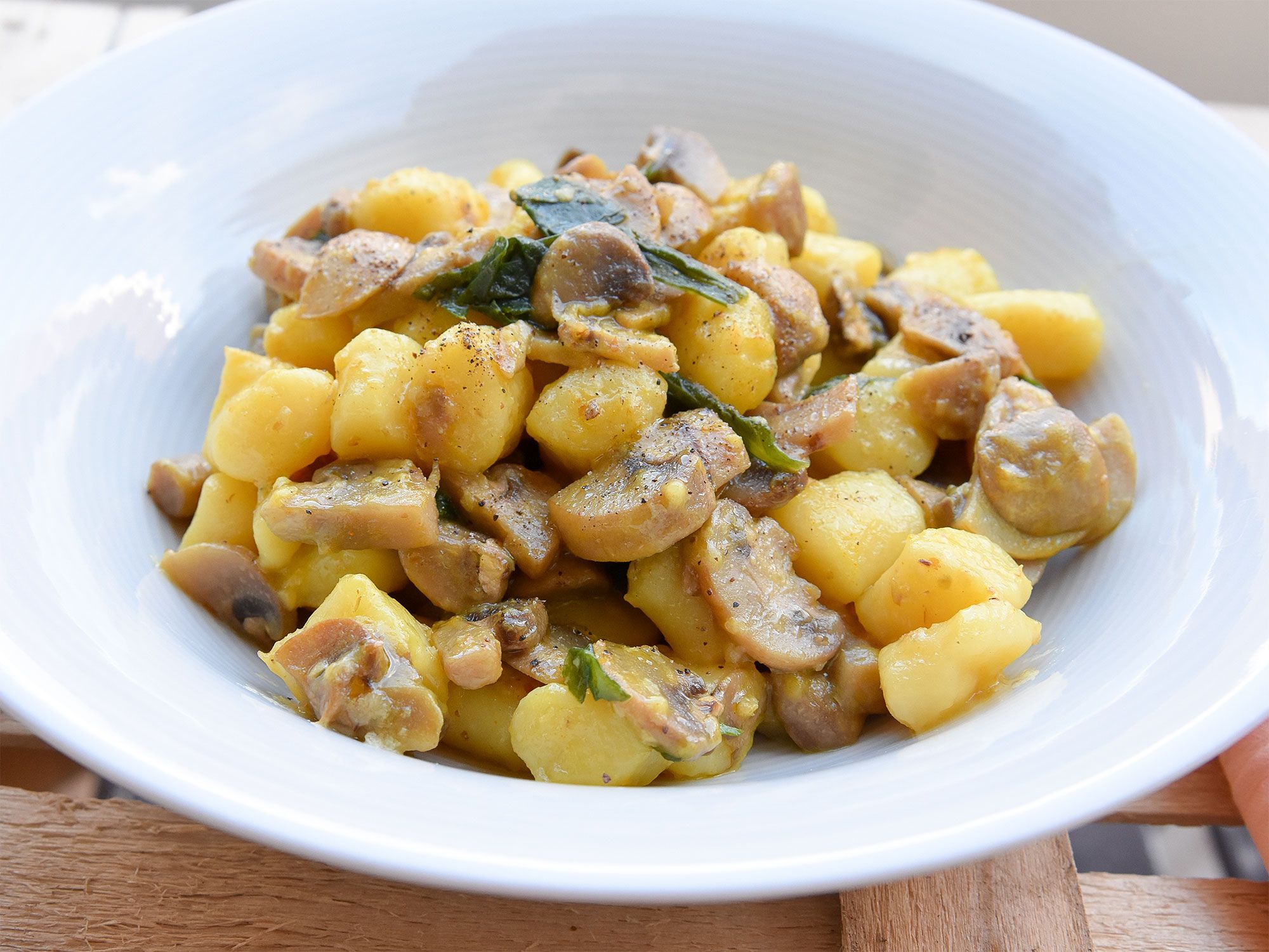 Gnocchi di ricotta e champignon