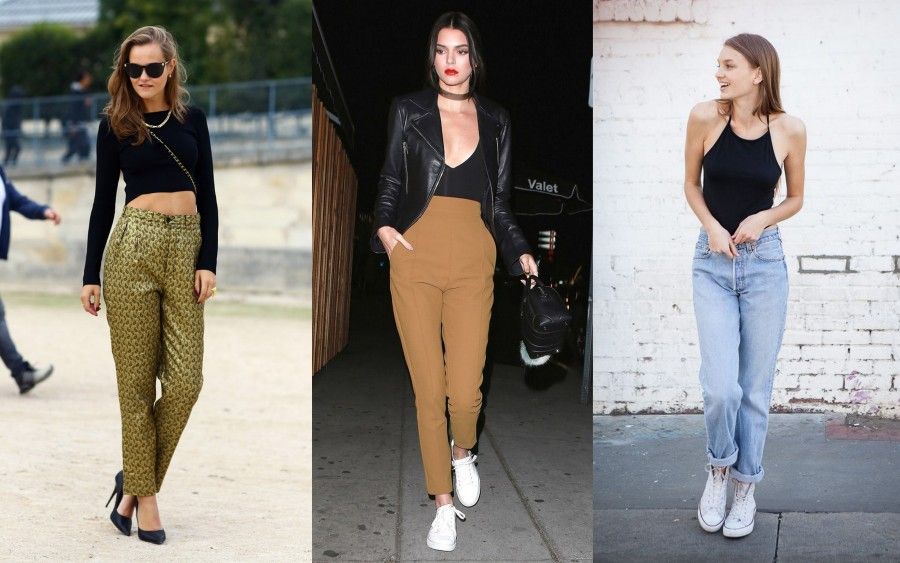 top sexy per pantaloni a vita alta