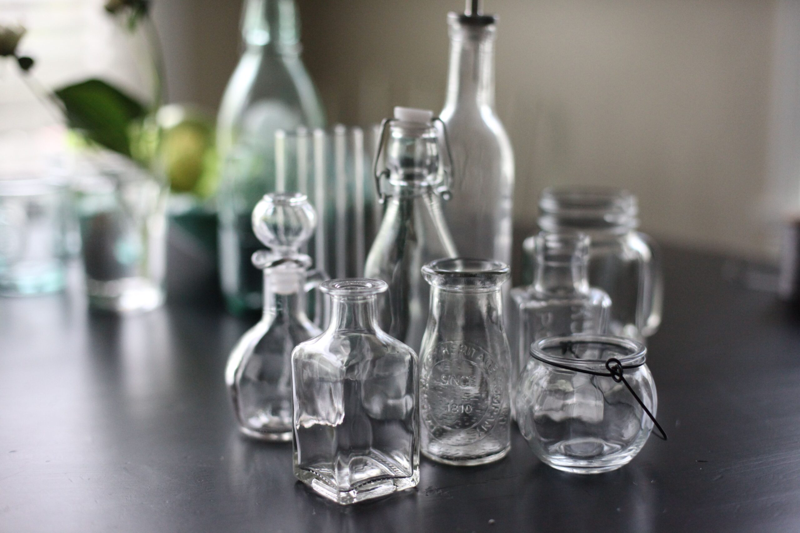 DIY bottiglie di vetro riciclate