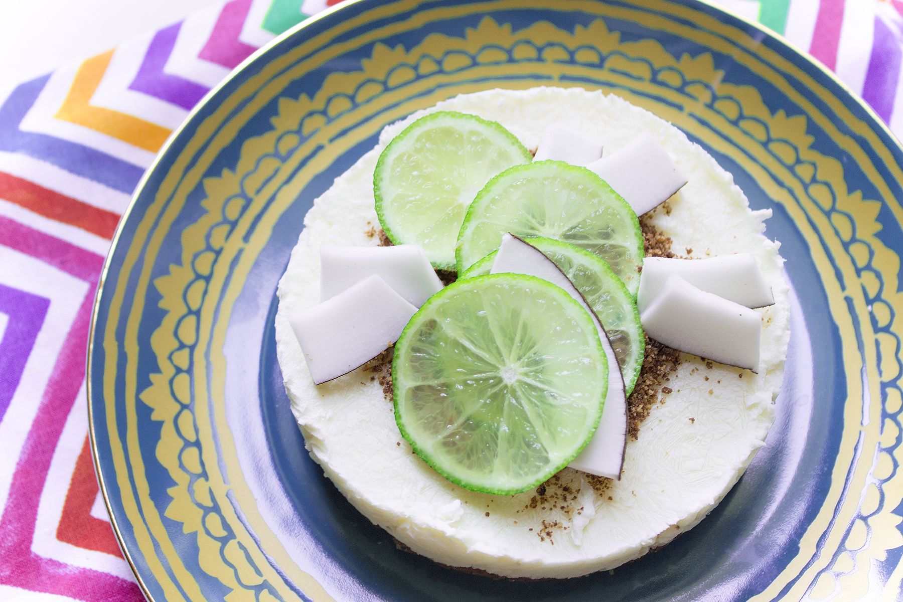 Cheesecake senza cottura al lime e cocco