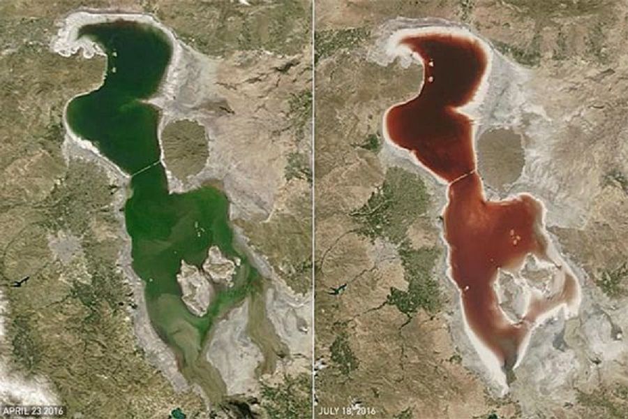 Il lago Urmia, prima e dopo!