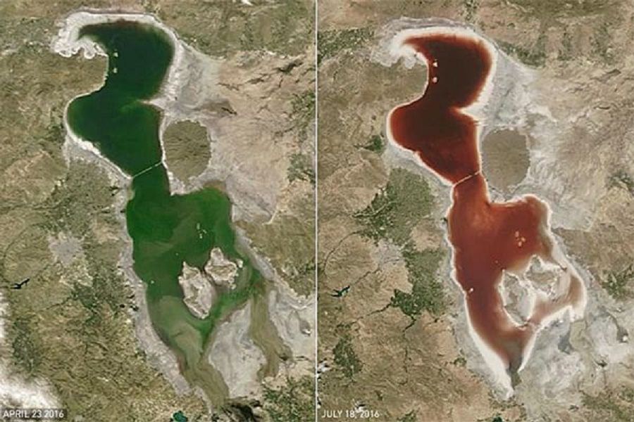 Il lago Urmia, prima e dopo!