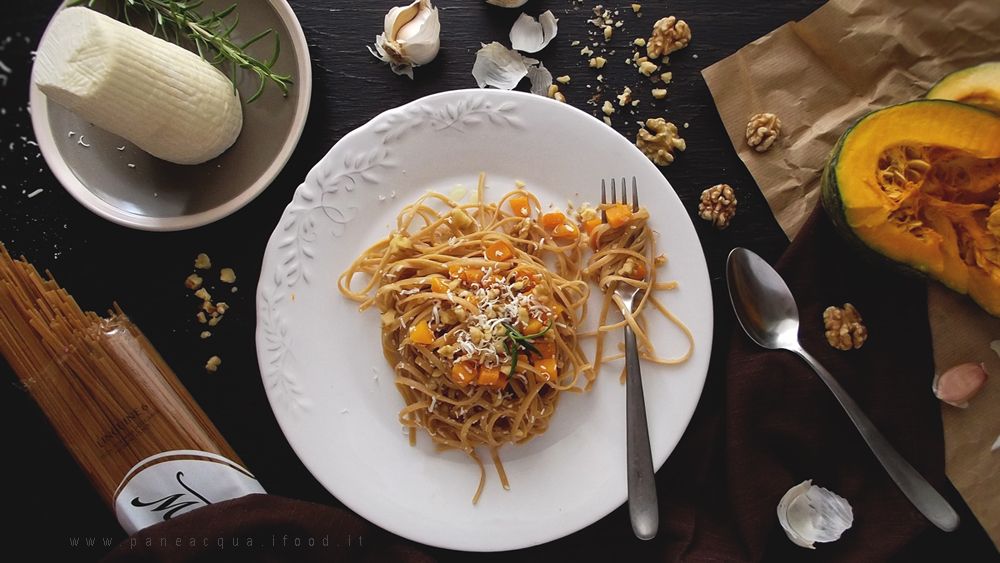 linguine-integrali-zucca-noci-e-ricotta-salata