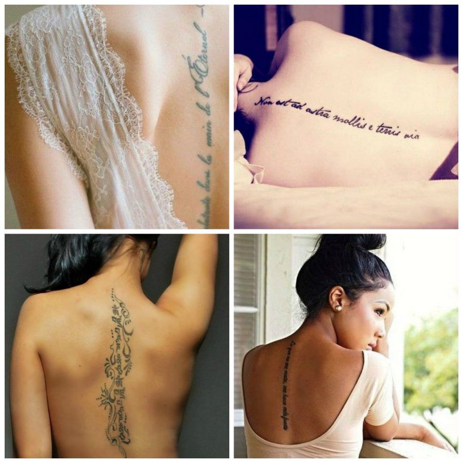 tatuaggi verticali sulla spina dorsale