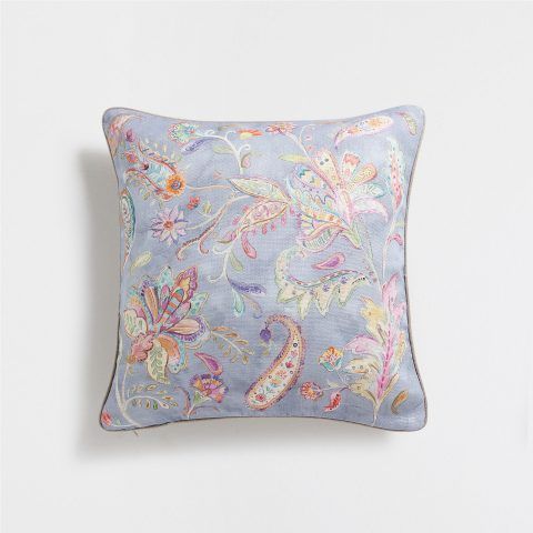 FEDERA DA CUSCINO LINO STAMPA BLU - 40x40 cm, prezzo 22,99 euro + imbottitura 3,99 euro