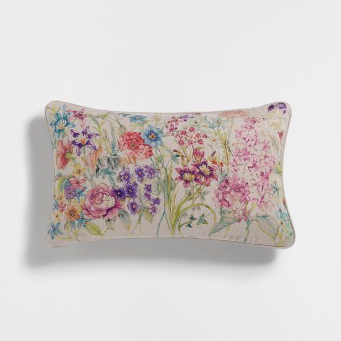 FEDERA DA CUSCINO LINO STAMPATO A FIORI - 30 x 50 cm, prezzo 22,99 euro + imbottitura 3,99 euro