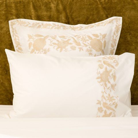 FEDERA DI GUANCIALE COTONE PERCALLE RICAMATO - Set di 2 / 50 x 75 cm, prezzo 35,99 euro