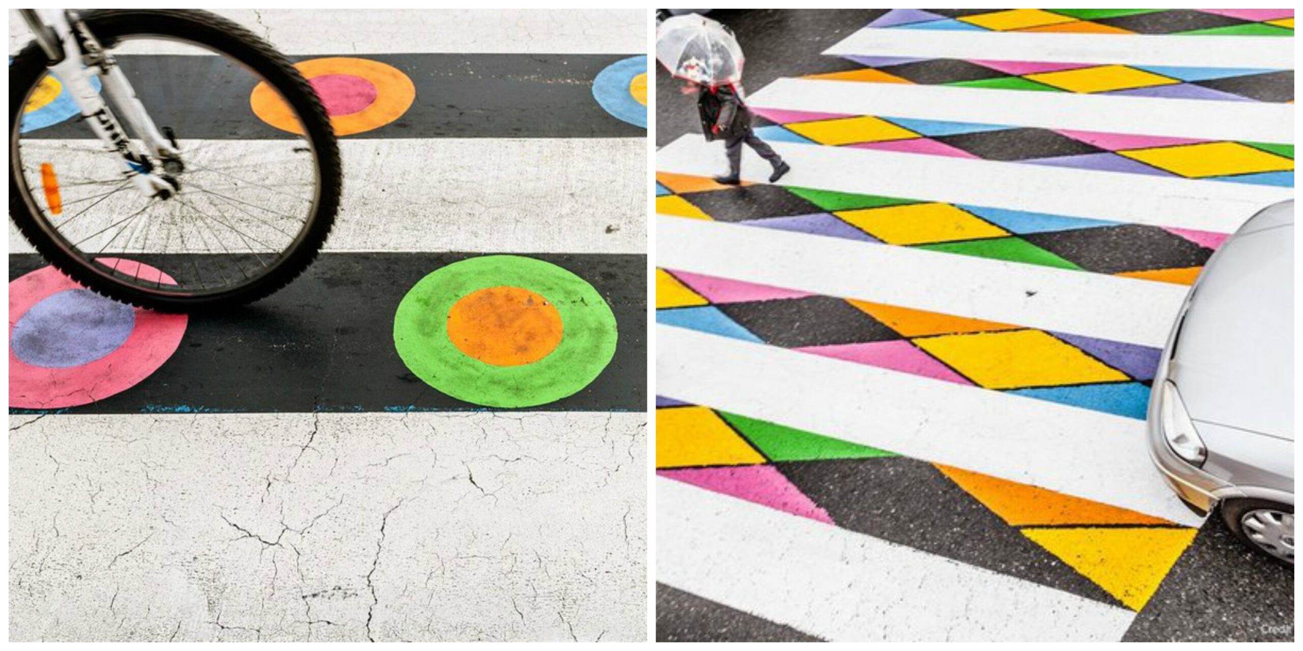 Le strisce colorate sulle strade di Madrid