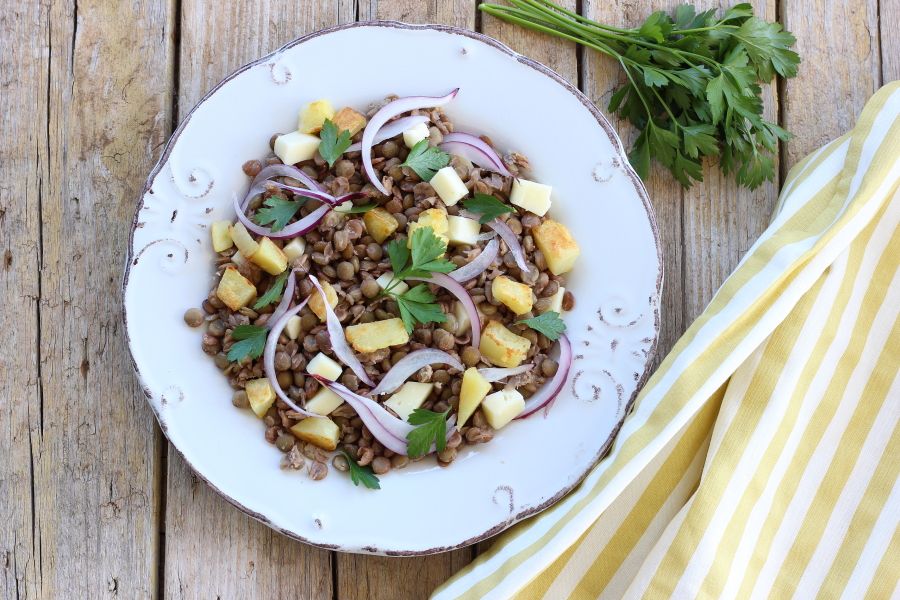 Insalata tiepida di lenticchie e patate