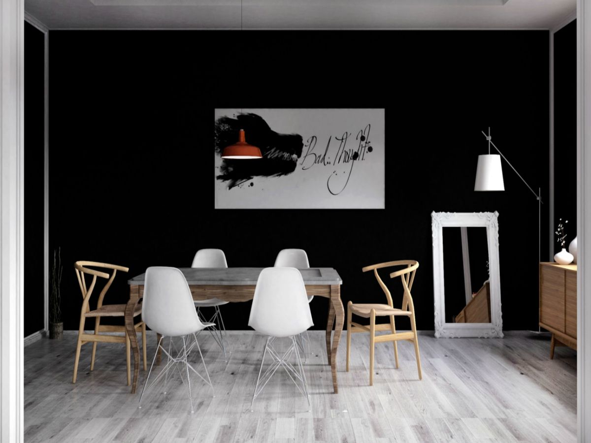 black-wall-dining-room