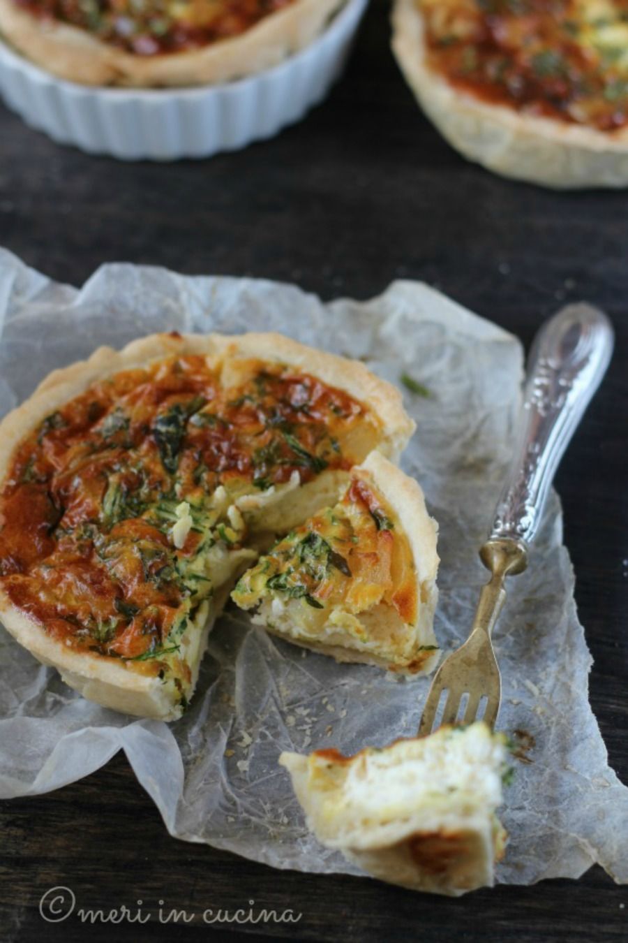 Quiche al caprino, rucola e mele