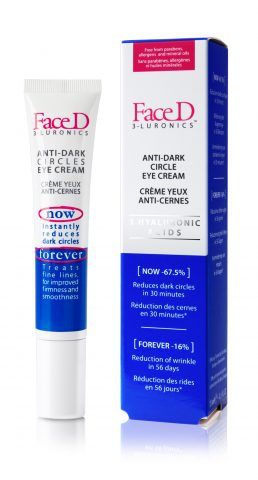 Crema Contorno Occhi Anti-Occhiaiedi Face D è il trattamento specifico che agisce simultaneamente sui differenti principali inestetismi di quest’area, grazie alla formula a base di differenti pesi molecolari di acido ialuronico, unita ai principi attivi, dona uno sguardo fresco e più giovane in pochi minuti.
