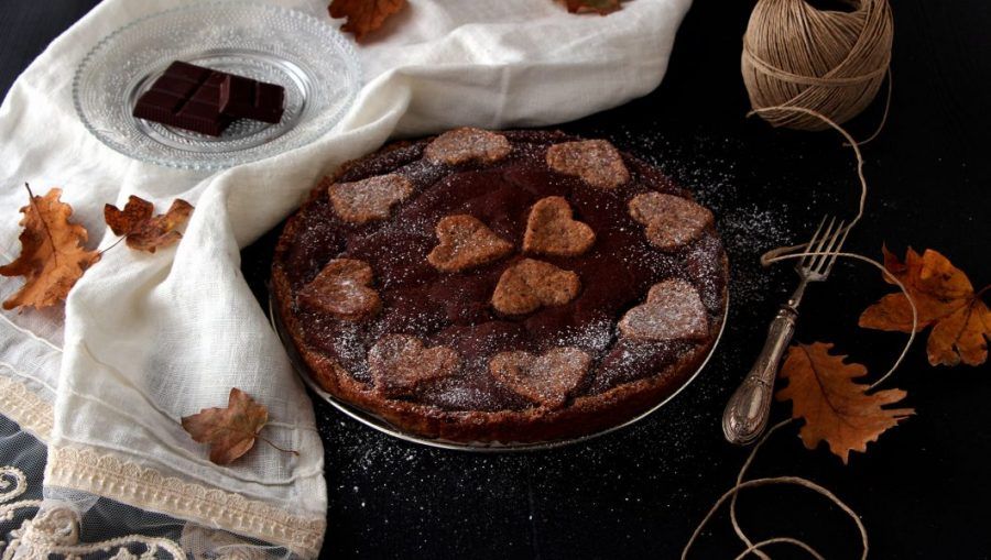 Crostata di castagne e cioccolato