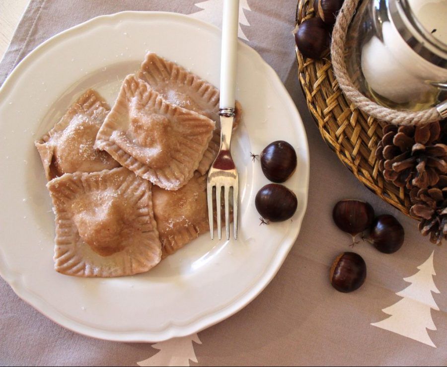 Ravioli di castagne e ricotta