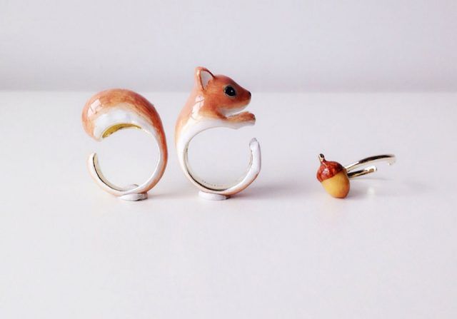 Anelli Mary Lou con animali: lo scoiattolino