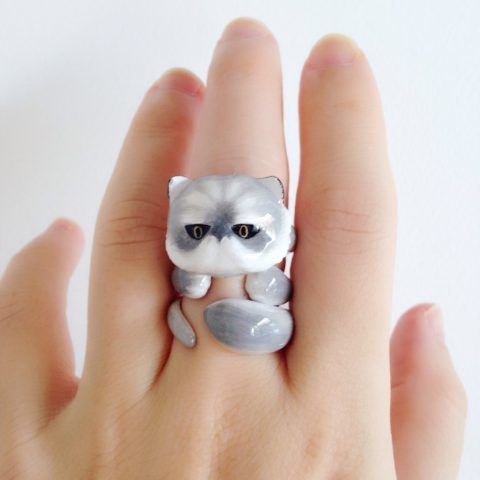 Anelli Mary Lou con animali: il gatto