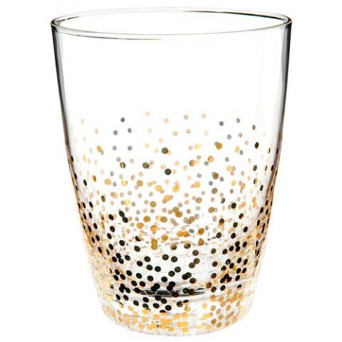 Bicchiere da acqua effetto crepato dorato - 29.94 euro (confezione da 6)
