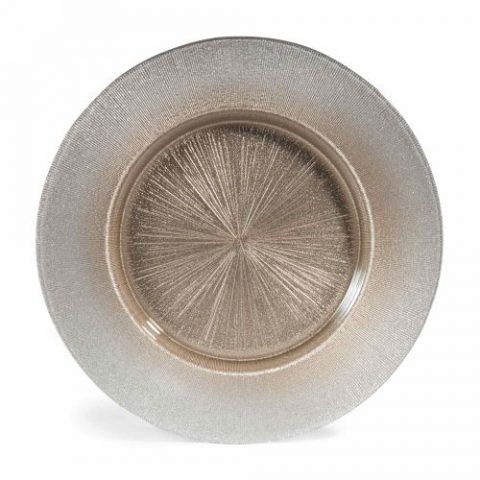 Sottopiatto color champagne in vetro D 34 cm GLITTER - 14.99 euro