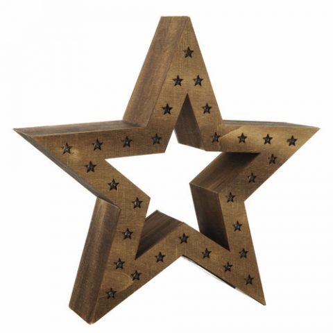 Stella luminosa in legno H 35 cm - 39.99 euro
