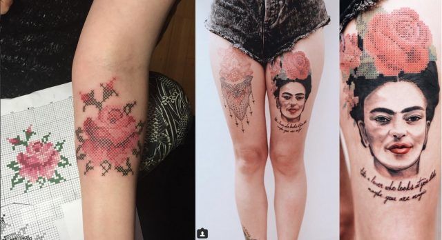 I tatuaggi #crossstitchtattoo